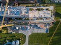 Aerial top view of an elite building in the center of the city w Royalty Free Stock Photo