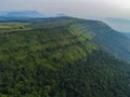 Aerial top view forest tree, Cliff large on the mountain in Asian rainforest ecosystem and healthy environment concept and