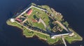 Fortress Oreshek on island in Neva river near Shlisselburg town Royalty Free Stock Photo