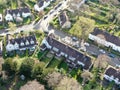 Aerial top view of Hampstead Garden Suburb, an elevated suburb of London. Royalty Free Stock Photo