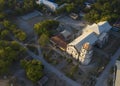 Aerial view of The Immaculate Conception Church Of Oslob - Lola Pureza`s,Cebu, Philippines Royalty Free Stock Photo