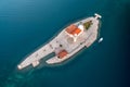 The island Our Lady of the Rocks near the picturesque town of Perast Royalty Free Stock Photo