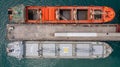 Aerial top view large general cargo ship bulk carrier Royalty Free Stock Photo