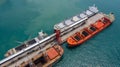 Aerial top view large general cargo ship bulk carrier Royalty Free Stock Photo