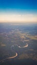 Aerial top view from the long river near Huston Texas Royalty Free Stock Photo