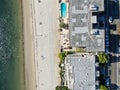 Aerial top view of Mission Bay and Beaches with building in San Diego, California. USA Royalty Free Stock Photo