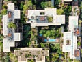 Aerial top view of modern building in Scottsdale desert city in Arizona east of state capital Phoenix. Royalty Free Stock Photo