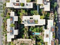 Aerial top view of modern building in Scottsdale desert city in Arizona east of state capital Phoenix. Royalty Free Stock Photo
