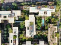 Aerial top view of modern building in Scottsdale desert city in Arizona east of state capital Phoenix. Royalty Free Stock Photo