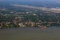 Aerial Top View MOdern Colombo Airport & Coastal Area of Sri Lanka Royalty Free Stock Photo