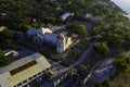 Aerial top view in the morning at The Immaculate Conception Church Of Oslob Royalty Free Stock Photo