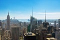 Aerial top view of New York City skyline from above, urban skyscrapers, Manhattan cityscape Royalty Free Stock Photo