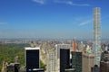 Aerial top view of New York City skyline from above, urban skyscrapers, Manhattan cityscape Royalty Free Stock Photo