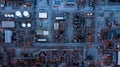 Aerial top view oil refinery and gas refinery, Business petrochemical industrial, Refinery oil and gas factory power and fuel