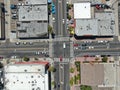 Aerial top view of Pacific Beach downtown road, San Diego Royalty Free Stock Photo