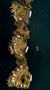 Aerial top view photo of floating islands