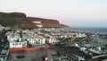 Aerial top view of Puerto Mogan, Canary Islands