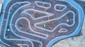 Aerial top view race kart track, Track for auto racing top view, Car race asphalt and curve street circuit, Aerial view asphalt Royalty Free Stock Photo