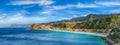 Beautiful seaside town village Scilla with old medieval castle on rock Castello Ruffo Royalty Free Stock Photo