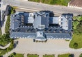 Aerial top view of the Schloss Donaueschingen Royalty Free Stock Photo