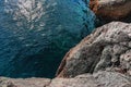 High angle view of water and rocks Royalty Free Stock Photo