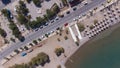 Aerial top view of street and beach Royalty Free Stock Photo