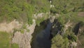 Aerial top view to Buky Canyon on river Hirskyi Tikich , Cherkassy region, Ukraine