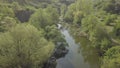 Aerial top view to Buky Canyon on river Hirskyi Tikich , Cherkassy region, Ukraine