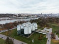 Aerial top view to Kalemegdan fortress at Belgrade. Summer photo from drone. Serbia Royalty Free Stock Photo