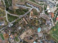 Aerial top view to Kalemegdan fortress at Belgrade. Summer photo from drone. Serbia Royalty Free Stock Photo