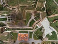 Aerial top view to Kalemegdan fortress at Belgrade. Summer photo from drone. Serbia Royalty Free Stock Photo