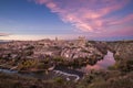 Aerial top view of Toledo, historical capital city of Spain Royalty Free Stock Photo