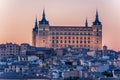 Aerial top view of Toledo, historical capital city of Spain Royalty Free Stock Photo