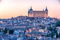 Aerial top view of Toledo, historical capital city of Spain Royalty Free Stock Photo