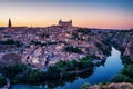 Aerial top view of Toledo, historical capital city of Spain Royalty Free Stock Photo