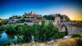 Aerial top view of Toledo, historical capital city of Spain Royalty Free Stock Photo