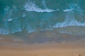 aerial top view The waves slowly crept towards the shore Royalty Free Stock Photo