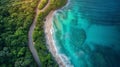 Aerial Topdown View of Borderline Beach and Captain Cook Highway in Wangetti, Queensland AI Generated