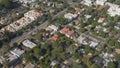 Aerial town houses in neighborhood