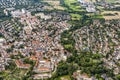 Aerial of town of Schwalbach in Germany