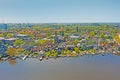 Aerial from the town Zaanstad in the Netherlands Royalty Free Stock Photo