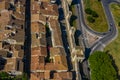 Aerial townscape view of Avignon city with renaissance architecture