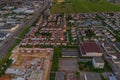 Aerial townscape view of residential houses area in Dijon city