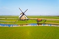 Aerial from a traditional ancient windmill in Netherlands