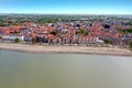 Aerial from the traditional city Hoorn at the IJsselmeer in the Netherlands