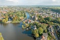 Aerial from the traditional city Oudekerk aan de Amstel in the Netherlands
