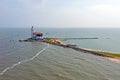 Aerial from a traditional lighthouse Het Paard van Marken in Marken the Netherlands Royalty Free Stock Photo