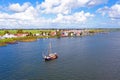 Aerial from the traditional village Durgerdam near Amsterdam in the Netherlands Royalty Free Stock Photo