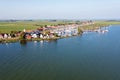 Aerial from the traditional village Durgerdam in the Netherlands Royalty Free Stock Photo