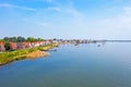 Aerial from the traditional village Durgerdam in the Netherlands Royalty Free Stock Photo